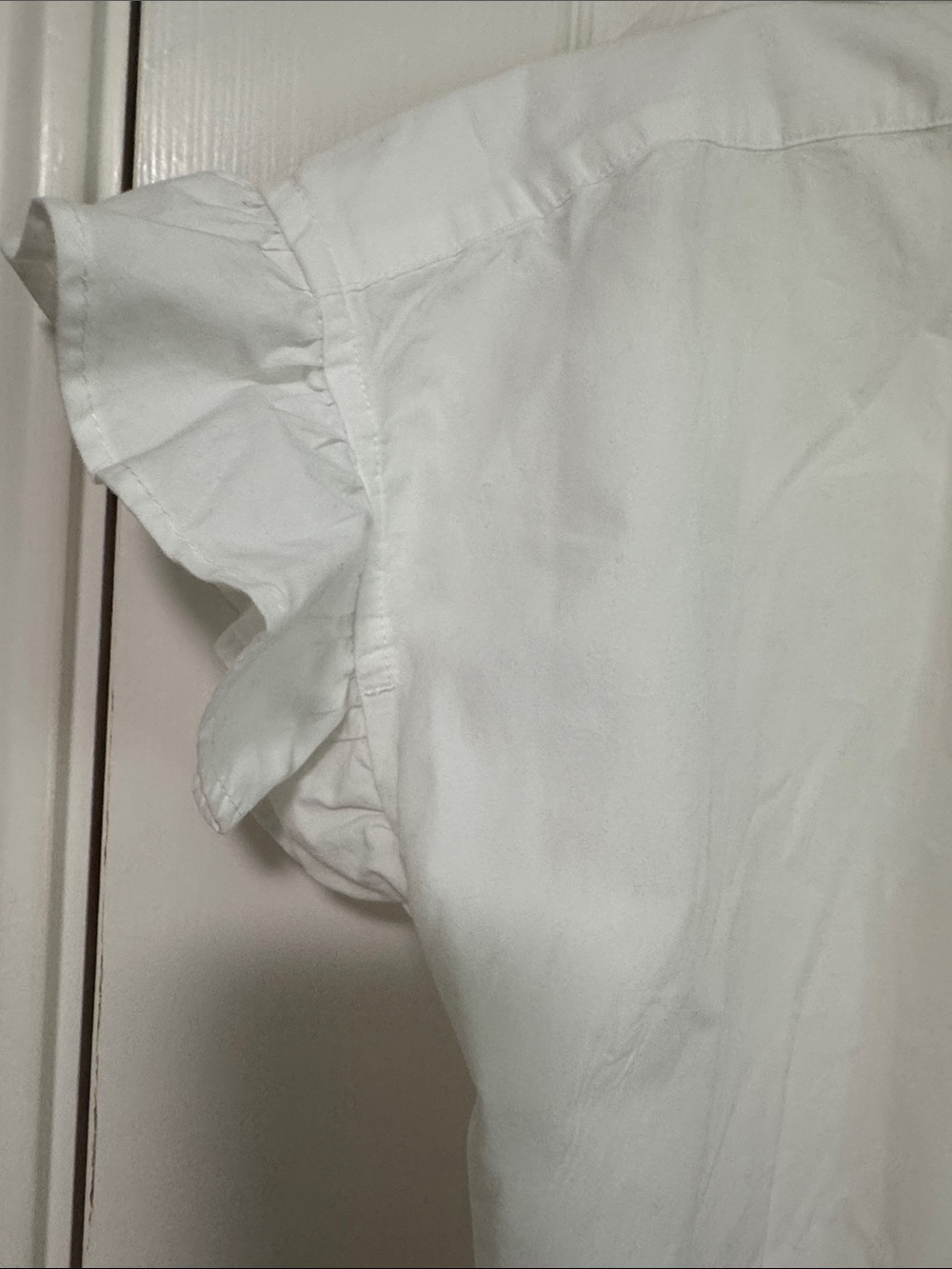 Free People White Ruffle-Front Button Blouse - Picture 3 of 6